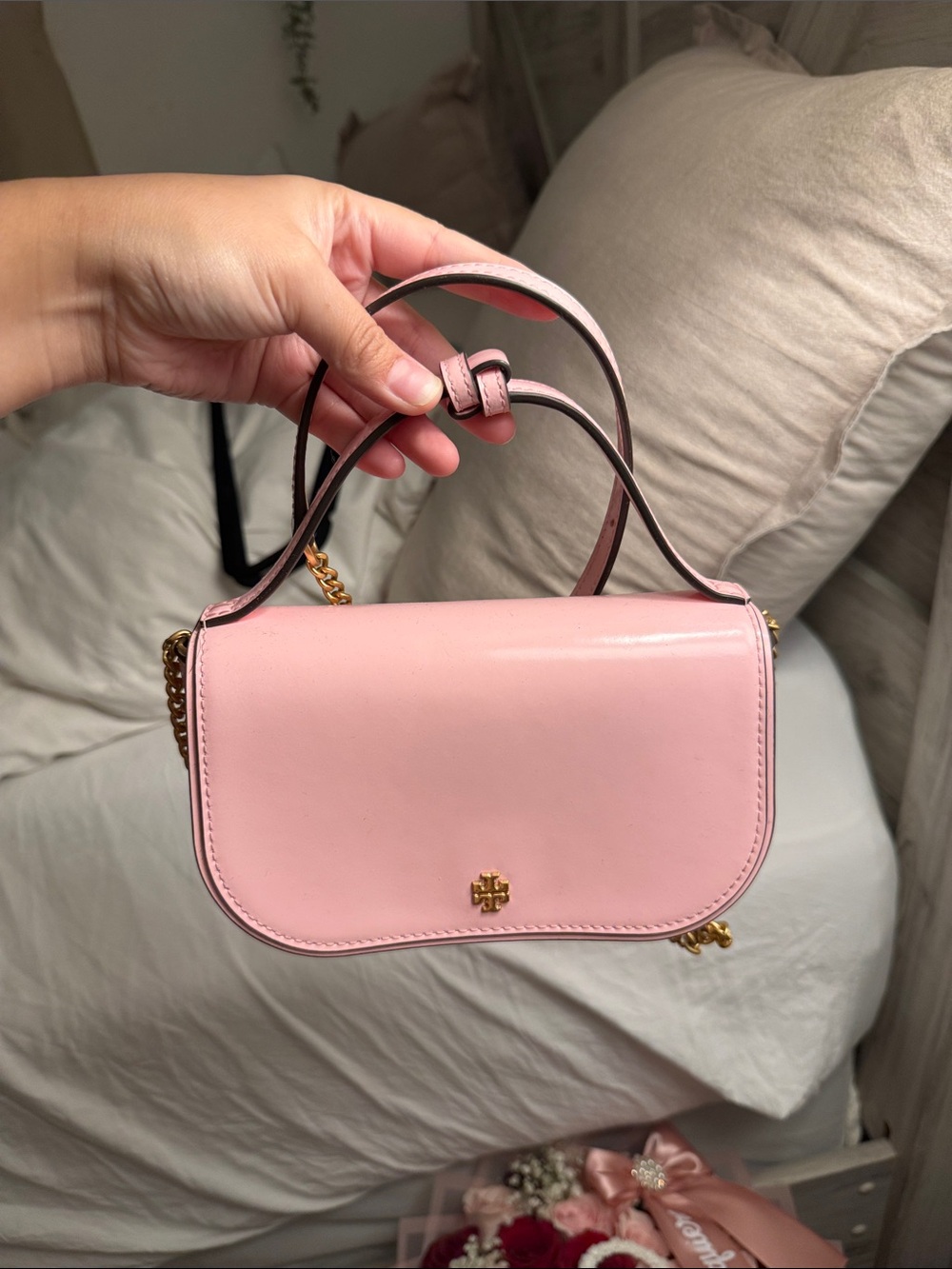 Tory Burch Blush Pink Mini Top-Handle Crossbody